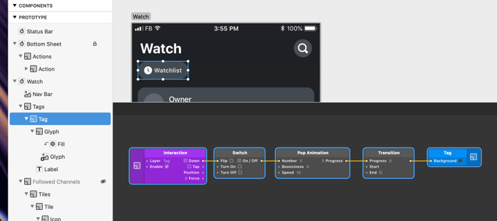 Select the layers and patches to be added to your layer component