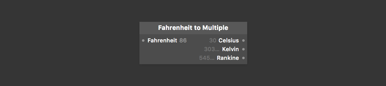 Temperature conversion patch outputting multiple outputs.