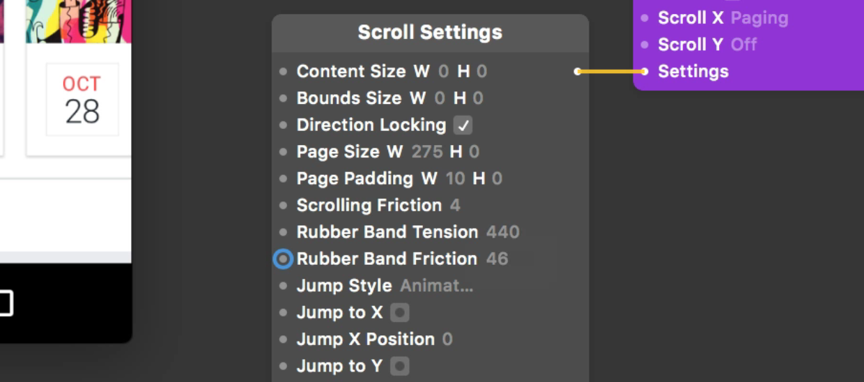 [Scroll Settings](../../documentation/patches/builtin.layer.scroll.settings.html) uses iOS behavior by default.